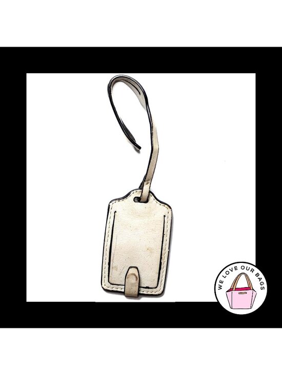 Coach Accessories - COACH NEW YORK WHITE LEATHER LUGGAGE TAG POUCH KEY FOB BAG KEYCHAIN HANG TAG